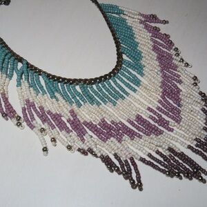 Vintage Beaded Fringe Necklace